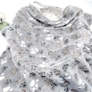 Warm & Soft Fluffy Fleece Flannel Pet Cat Dog GRAY Blanket Mat 30"x 21" SM - MED